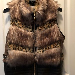 Guess Brown Faux Fur Vest